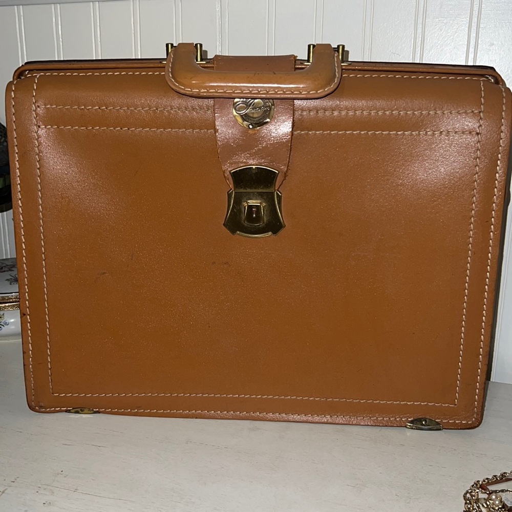 Vintage Split Cowhide ‘60’s trifold leather briefcase